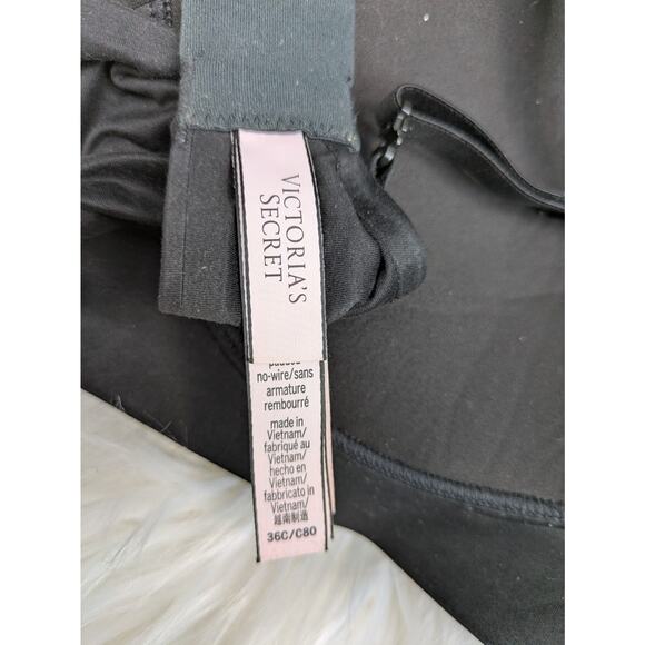 Victoria's Secret Womens Black Lined Wireless Back Closure Demi Bra 36C - Picture 10 of 10